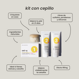 Producto anticelulitis, ingredientes naturales, fácil de usar, cepillo