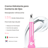 Ácido hialurónico. Crema para ojos doble acción: hidratante y antiarrugas